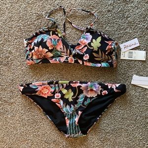 NWT Raisins tropical print bikini set Size L